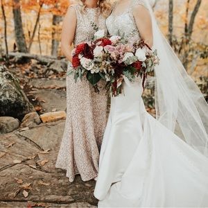 Floor-length Champagne Formal Dress